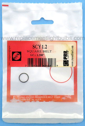 PRB SCY1.2 1.2 Inch IC .0315 Inch Thick Square Rubber Replacement Projector Belt