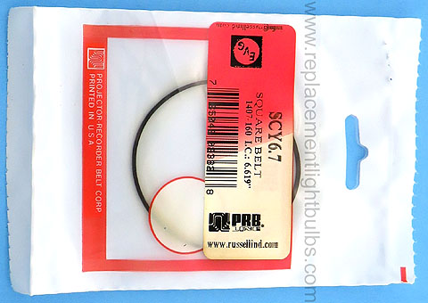 PRB SCY6.7 6.619 Inch IC .0475 Inch Thick Square Rubber Replacement Projector Belt