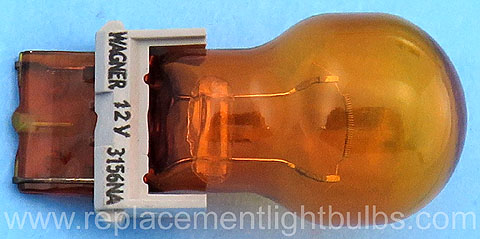 Wagner 3156NA 3156 Natural Amber 12V P27W Wedge Light Bulb