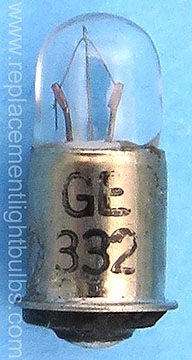 GE 332 6V .2A Midget Flange Base Light Bulb