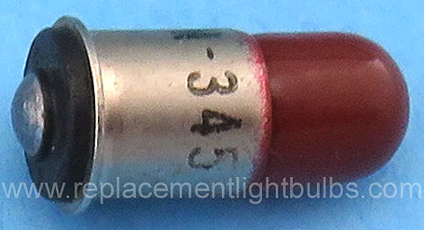 345R 345 Red 6V .04A Midget Flange Base Light Bulb