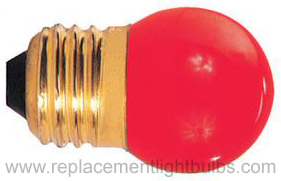 7.5S11R Red 7.5W 130V S11 Glass, E26 Base, Lamp Replacement Light Bulb