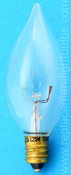 Durolite 4000 8.5W 120-125V Sparkelite Clear Glass E12 Candelabra Screw Base Light Bulb