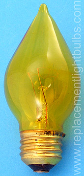 Duro-Lite 4714 25W 120-125V Amber Candle Glass E26 Medium Screw Base Light Bulb