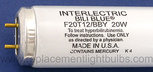 F20T12/BBY 20W Bilirubin Blue Fluorescent Lamp, Replacement Light Bulb