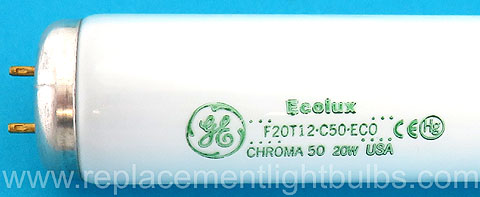 F20T12-C50-ECO 20W Chroma 50 5000K Ecolux Daylight Light Bulb Replacement Lamp