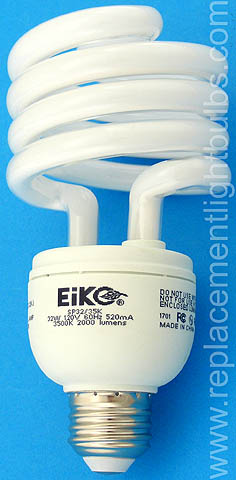 Eiko SP32/35K 32W 3500K Energy Saving Light Bulb to Replace 130W Incandescent