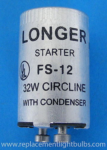 FS12, FS-12 Fluorescent Starter with Condenser for 32W Circline Lamps