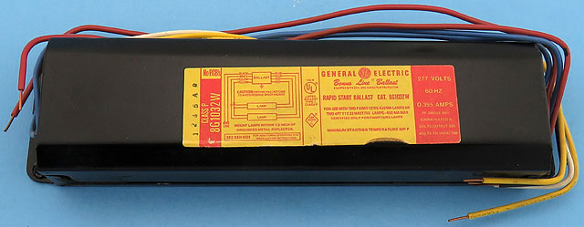 GE 8G1032W 277V 2 F40T12 F35T12 Rapid Start Lamp Ballast