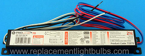 GE GE-232-MV-N 120-277V 2x F32T8 F25T8 F17T8 Fluorescent Lamp Ballast