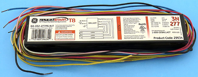 GE GE-332-277PS-N-T 277V 2x or 3x F32T8 F32T8/U F25T8 F17T8 Ballast