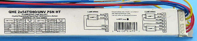 Osram Quicktronic QHE 2x54T5HO/UNV PSN HT 120-277V 1x 2x F54T5/HO Fluorescent Lamp Ballast