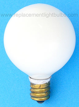 Satco 10G12/W-130V 10W White Globe E12 Candelabra Screw Light Bulb