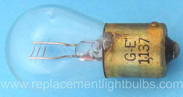 GE 1137 12.8V 2.34A BA15s S-8 Clear Light Bulb Aircraft Signal Lamp