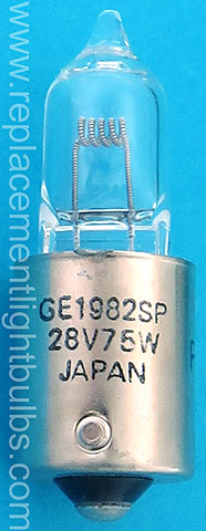 GE 1982SP 28V 75W Aircraft Light Bulb Replacement Lamp