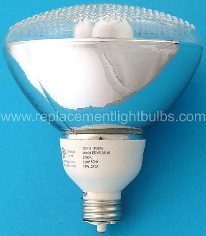 TCP 1P3816 Model EDXR-38-16 16W 120V 2700K 120V 2700K Reflector Flood Light Bulb