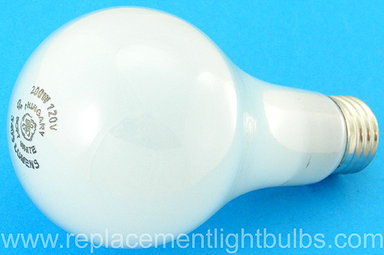 GE 200A/W-1 200W 120V A21 Light Bulb Replcement Lamp Soft White