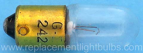 GE 242 6.3V .15A Miniature Bayonet Light Bulb Replacement Lamp