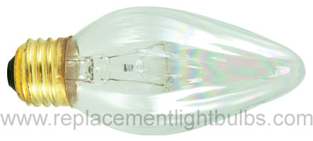 Bulbrite 40F15CL 130V 40W E26 Medium Screw Clear Flame Light Bulb, Replacement Lamp