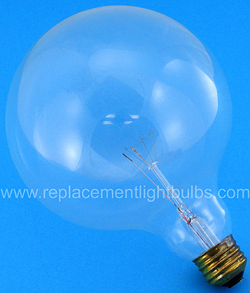 Litetronics L-199 25G40/CL 25W 120V G40 Clear Globe Glass E26 Medium Screw Base Light Bulb