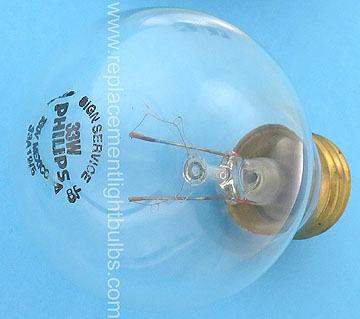 Philips 33A15/CL 33W 130V A19 E26 Clear Light Bulb