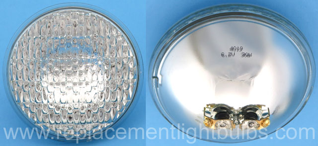 GE 4019 6V 30W Tractor Sealed Beam Lamp, Replacement Light Bulb