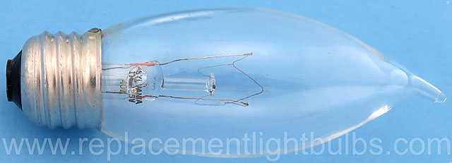 Sylvania 40CA13 115-125V 40W Candle Clear Glass Medium Screw Base Light Bulb