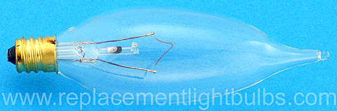 GE 40CAC 40W 120V 130V Clear Bent Tip Candle Glass E12 Candelabra Screw Base Light Bulb