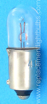 43 2.5V .5A BA9s Miniature Bayonet Replacement Light Bulb