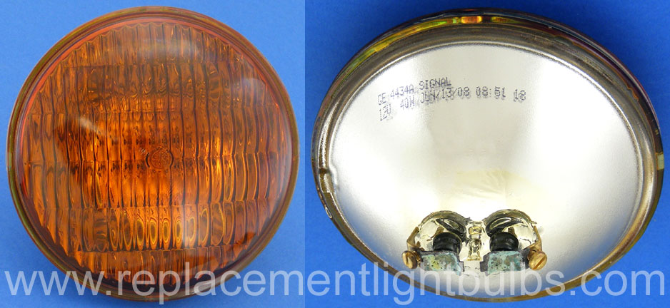 GE 4434A 12V 40W Amber Signal Sealed Beam Lamp