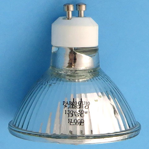 50PAR20/H/FL-GU10 130V 50W PAR20 Halogen Flood Beam Light Bulb