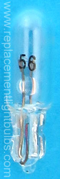 56 5V .115A Sub Miniature Wedge Base Light Bulb