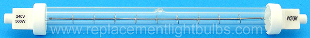 Victory 64245014 240V 500W R7s Skirted Catering Heat Clear Quartz Heater Lamp