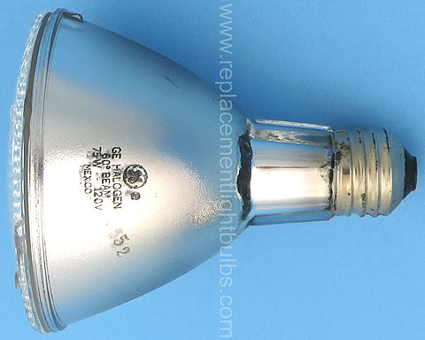 GE 75PAR30L/H/WFL 75W 120V 60° Wide Flood Beam Halogen Long Neck Light Bulb