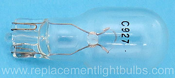 927 6V 1.2A 8CP 7.2W T5 Wedge Base Light Bulb