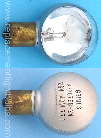 Grimes A-7079B-24 28V 40W BAY15s Light Bulb