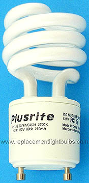 Plusrite CF13ET2/SP/GU24/SW 13W 120V 2700K Soft White Compact Fluorescent Lamp