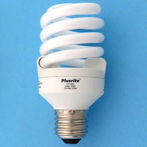 Plusrite CF20ET2/850 20W 20Watt 120V 60Hz 300mA 5000K Daylight Light Bulb