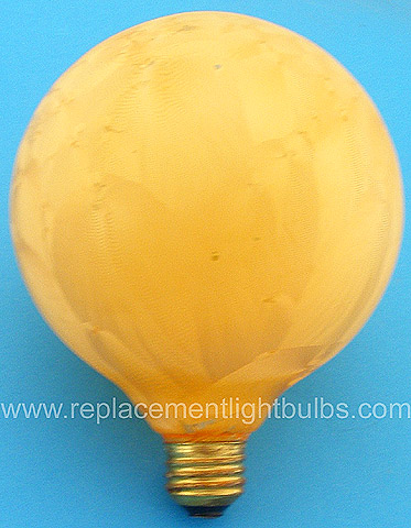 Duro-Lite 4127 25W 120-125V G40 Amber Gold Crystal Coated Glass E26 Medium Screw Base Light Bulb
