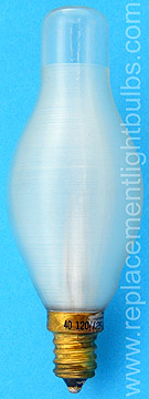 Duro-Lite 4526 40W 120-125V Mini-Chimney Candelabra Screw Base Spun Glass Light Bulb Replacement Lamp