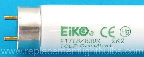 Eiko F17T8/830K 17W 3000K Fluorescent Light Bulb Replacement Lamp