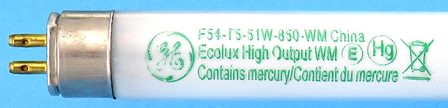 GE F54T5/HO/850/WM High Output 5000K 51W Fluorescent Lamp Light Bulb