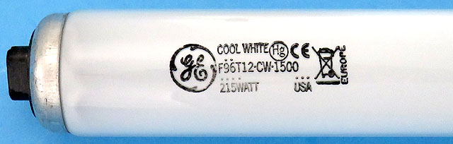 GE F96T12/CW/1500 4100K T12 215W Cool White Light Bulb Lamp