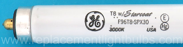 GE F96T8/SPX30 3000K T8 w/Starcoat USA Light Bulb Replacement Lamp