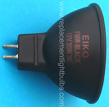 Eiko FMW Black Coated Reflector 12V 35W MR16 Flood Light Bulb Replacement Lamp