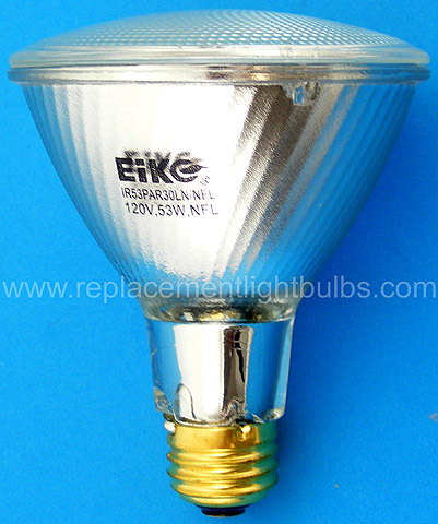 Eiko IR53PAR30LN/NFL 53W 120V 930 Lumens PAR30 Long Neck To Replace 75W PAR30L Narrow Flood Light Bulb