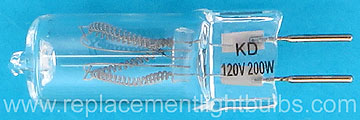 ZB-LL200 JCD 120V 200W G6.35 Clear Light Bulb Replacement Lamp