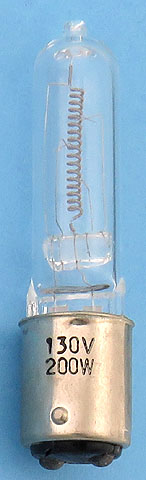JD130V-200W/BA15d Q200CL/DC 130V 200W Double Contact Bayonet Light Bulb
