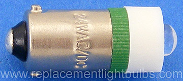 LED-24-BA9s-G 24V BA9s Green LED Light Bulb, Replacement Lamp
