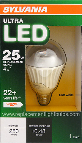 Sylvania LED4A15C/DIM/827 4W Dimmable Ceiling Fan LED Candelabra E12 2700K